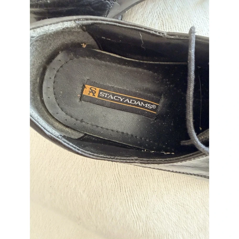 Stacy Adams Black Leather Square Toe Dress Oxfords Men's Size 13 M